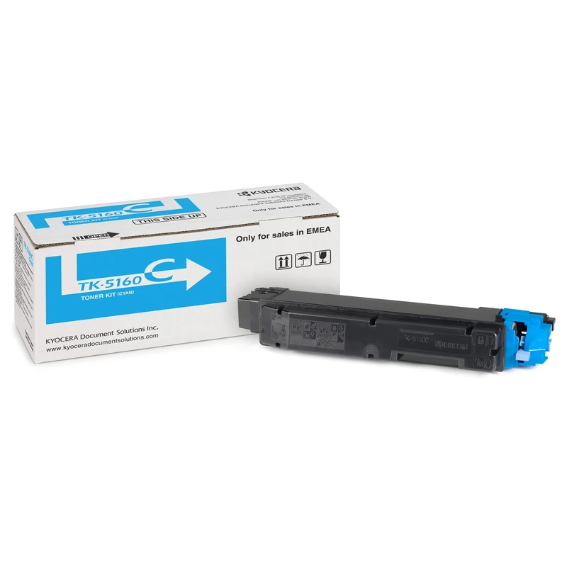 Kyocera TK-5160C Toner Cyan, 12.000 Pages, Original Premium Printer Cartridge 1T02NTCNL0 for ECOSYS P7040cdn