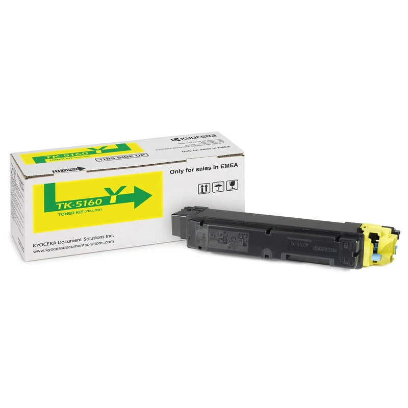 Kyocera TK-5160Y Toner Yellow, 12.000 Pages, Original Premium Printer Cartridge 1T02NTANL0 for ECOSYS P7040cdn