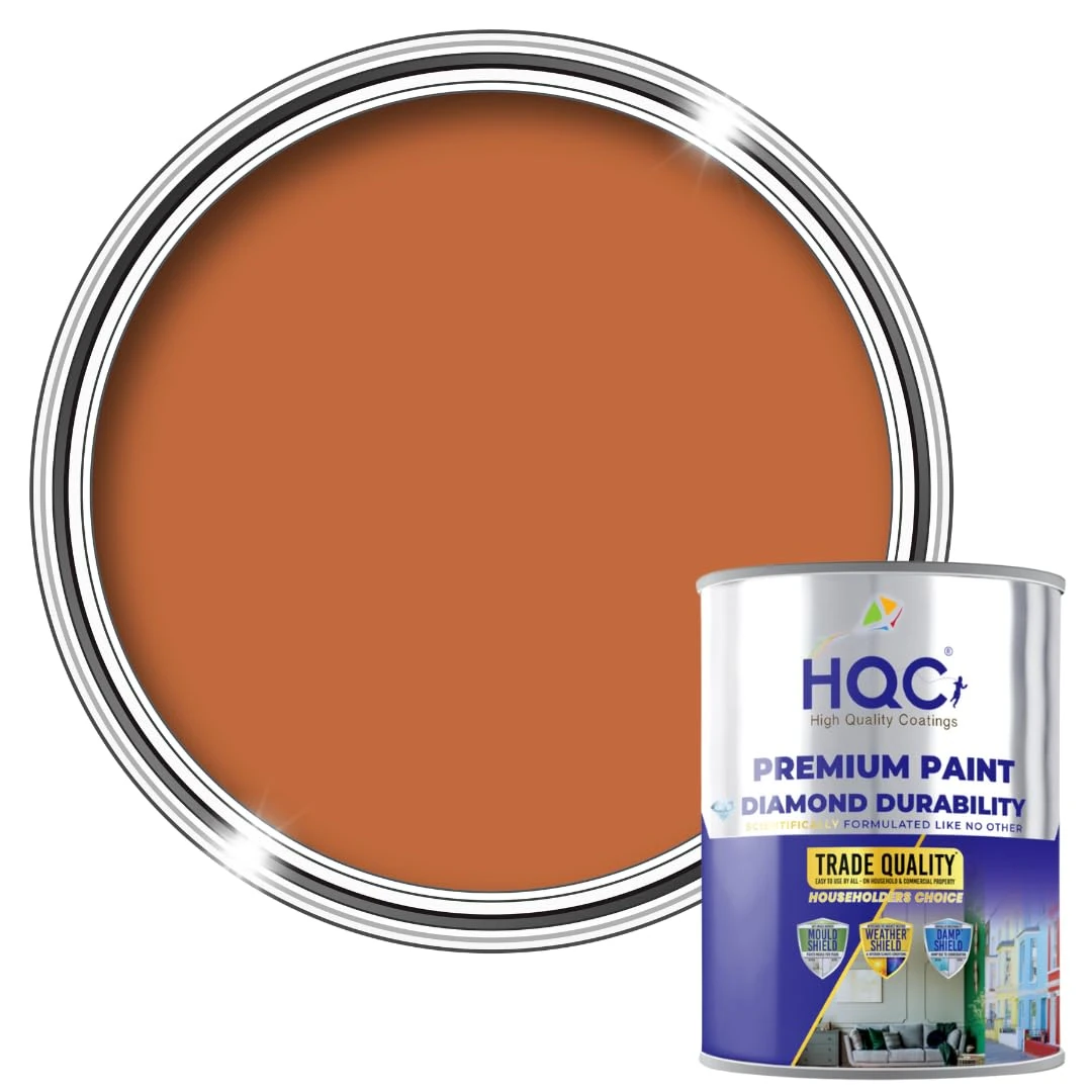 HQC Weather Shield Terracotta Smooth Masonry Paint | 1L in 30+ Colours | Storm Proof, Scrub Resistance | Weatherproof Technology Designed with Acrylic Resin for Ultimate Protection