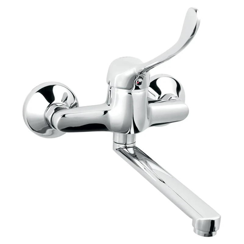 Medical Clinic Wall Mounted Kitchen Faucet Wall Tap Kitchen Faucet with Long Lever for Medical Cabinet and Workshop