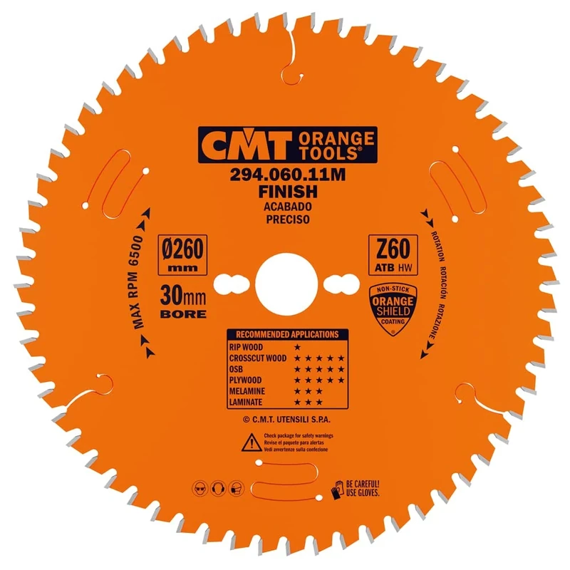 CMT 294.060.11M - Ripping-Crosscut Saw Blade 260X2.5X30 Z=60-5°ATB