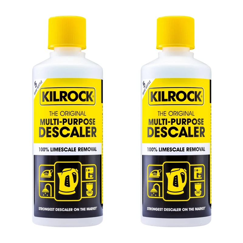 Kilrock Big K Multi-Purpose Descaler 2x400ml (10 Doses) - Limescale Descaling for Kettles, Shower Heads & Coffee Machines - Biodegradable and Phosphate Free - 100% Limecale Removal