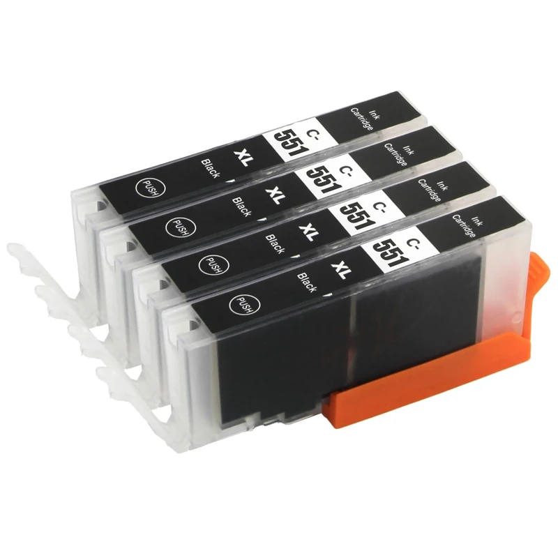 4 Go Inks Black Ink Cartridges to replace Canon CLI-551Bk Compatible / non-OEM for PIXMA Printers, High Capacity