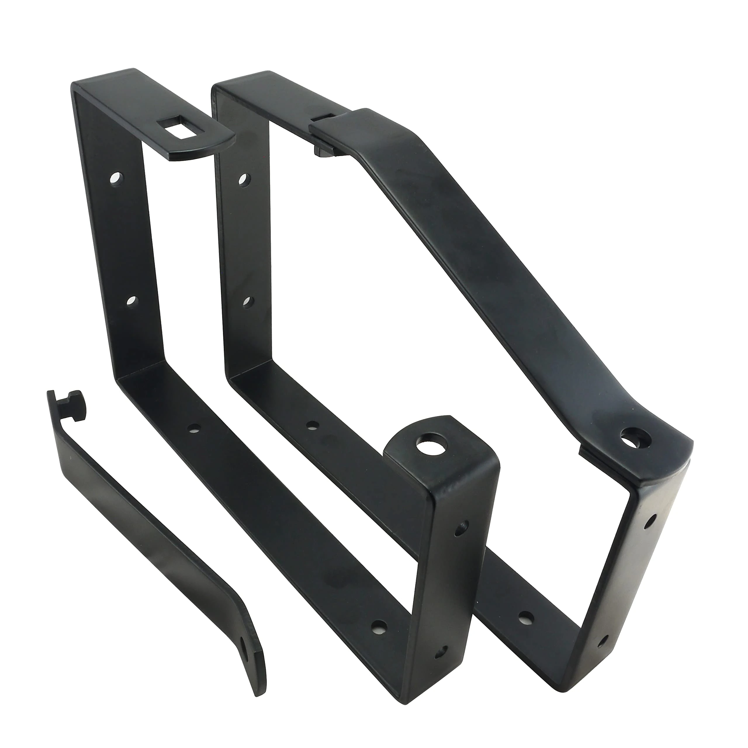 Keypak ST0555B 2 Pack Universal Lockable Wall Ladder Rack Brackets Secure Storage, Black, 170 x 235 x 30 mm