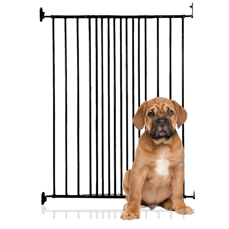 Safetots Extra Tall Screw Fitted Pet Safety Gate, 62.5cm - 106.8cm, Black, 103.5cm in Height, Dog Stair Gate, Safety Barrier for Puppy