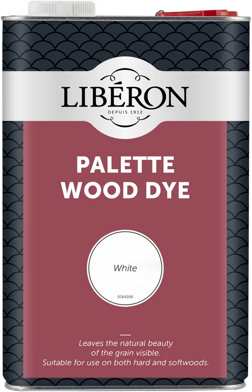 Libéron Palette Wood Dye – Water-Based Formula - Leaves Grain Visible - Hardwood & Softwood Furniture, Floors & Doors - Intermixable Colours - White - 5L - Image 1
