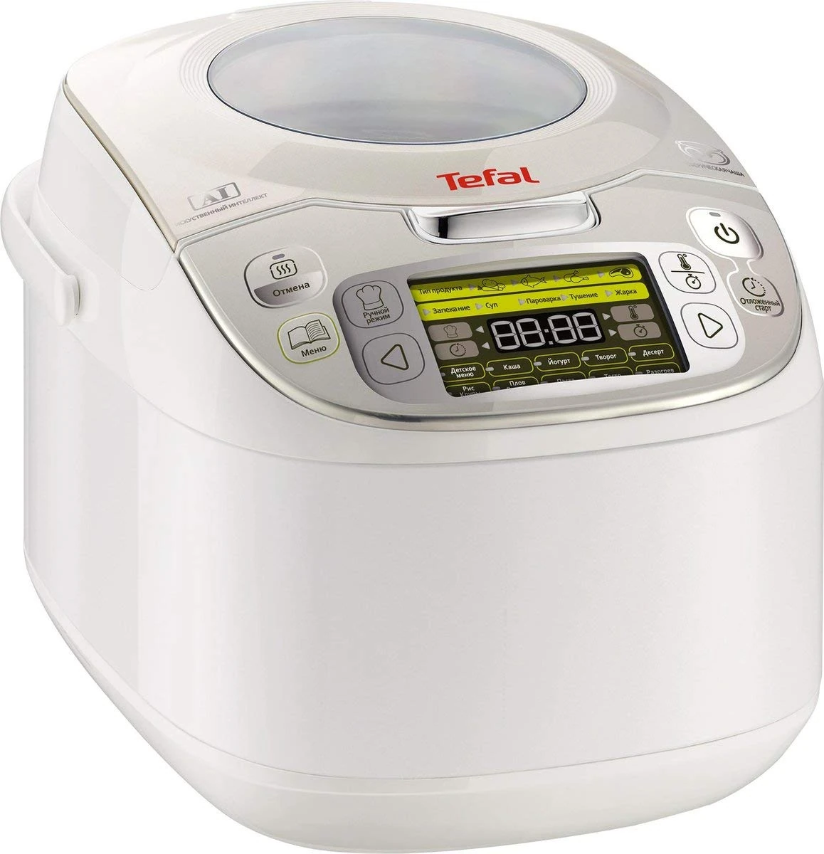 Tefal RK8121 multi cooker 1.8 L 750 W Silver, White RK8121, 1.8 L, 750 W, Silver, White, LCD, 15 pc(s), 1 pc(s)