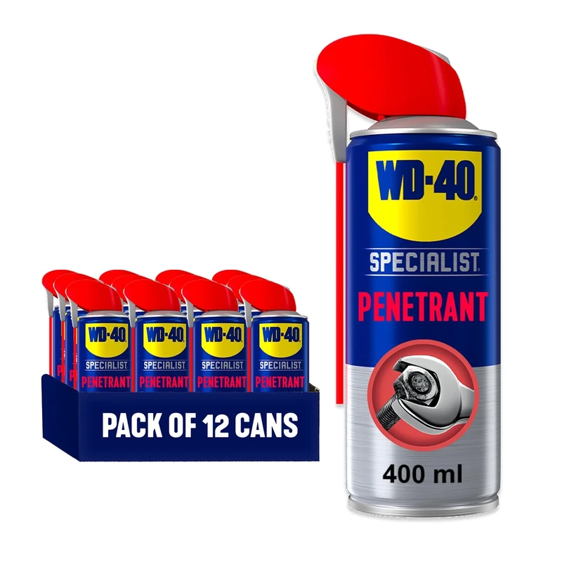 WD-40 Specialist Penetrant Spray - Professional-Grade Lubrication for Mechanics and Industrial Applications - 12 x 400ml - Rust-Busting Formula