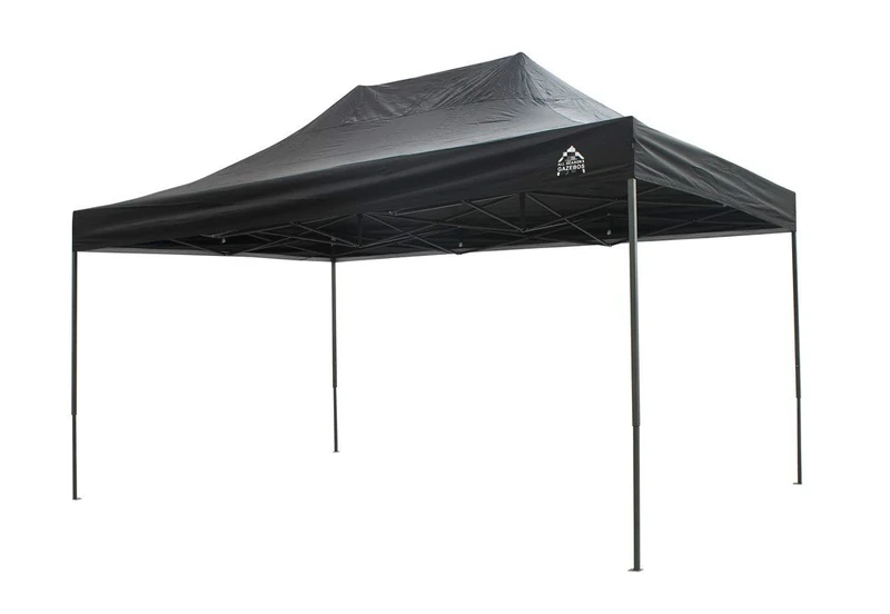 All Seasons Gazebos 3x4.5m Pop Up with Accessories | Heavy Duty, Fully Waterproof, High-Grade Materials (Black)