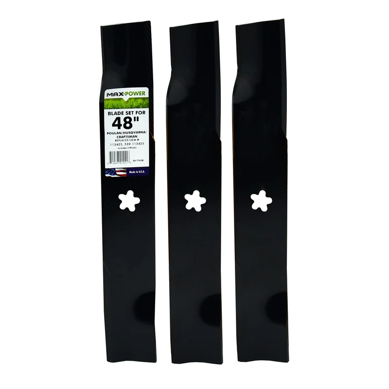 MaxPower 561743 Blade Set for 48" Cut Poulan/Husqvarna/Craftsman Replaces 113425/539-113425
