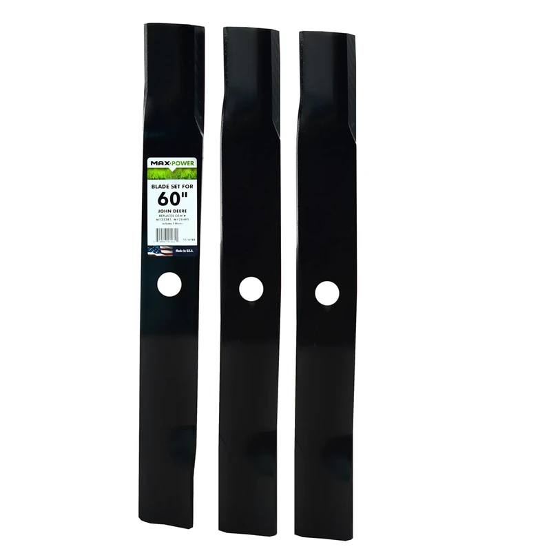 MaxPower 561818B 3 Blade Set for 60" Cut John Deere Replaces OEM no. M128485 and M133381