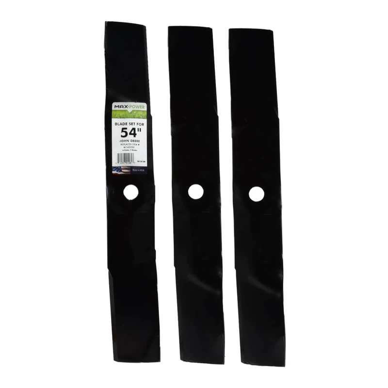 Maxpower 561816B 3-Blade Set for 54" Cut John Deere, Replaces OEM no. M143520, UC22010 - Image 1