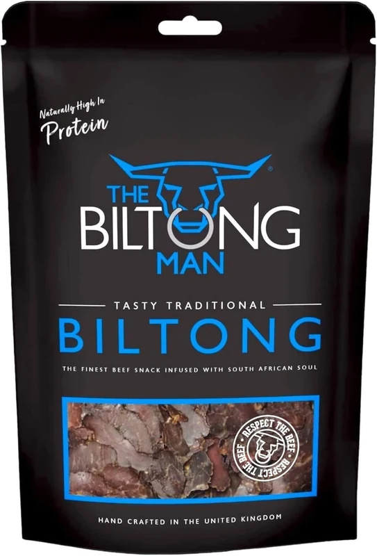 The Biltong Man Tasty Traditional Lean Beef Biltong – High-Protein Beef Snack, 500g
