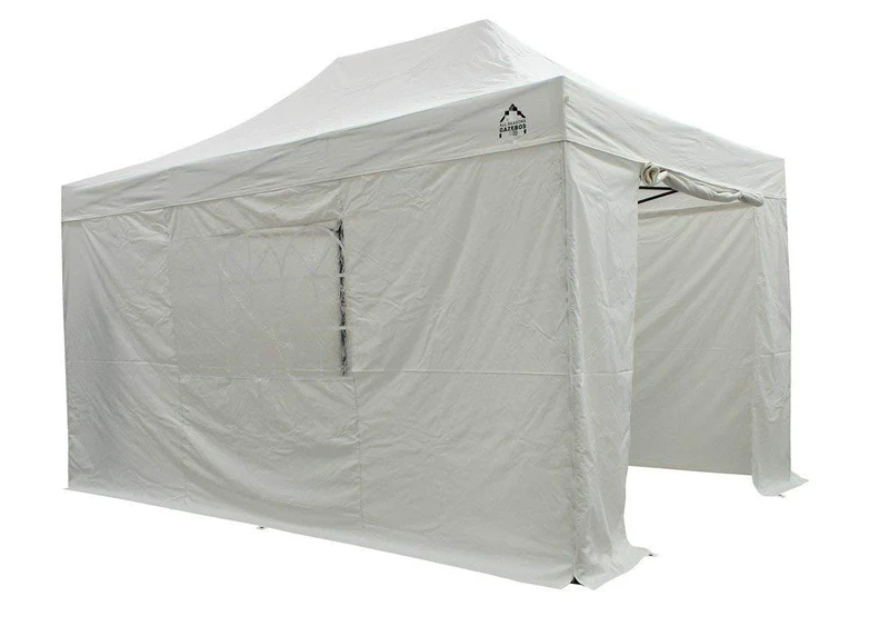 All Seasons Gazebos 3x4.5m Heavy Duty Fully Waterproof Pop up Gazebo with 4 Premium Side Walls - White