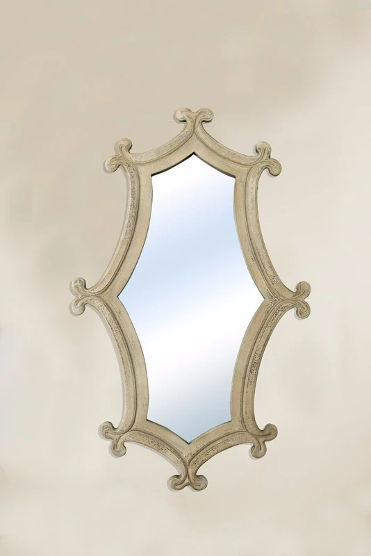 Large Antique Style Ornate Cream Rococo Wall Mirror 2ft11 x 1ft11