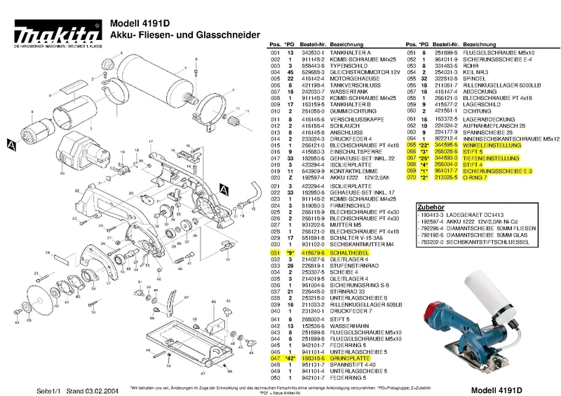 Makita 322810-8-4210 Spindle Original Part 4191 D