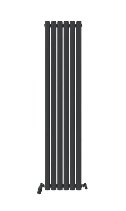 VeeBath Montpellier Matt Anthracite Low Carbon Mild Steel Vertical Single Panel Bathroom Heating Radiator - 1600 x 360mm