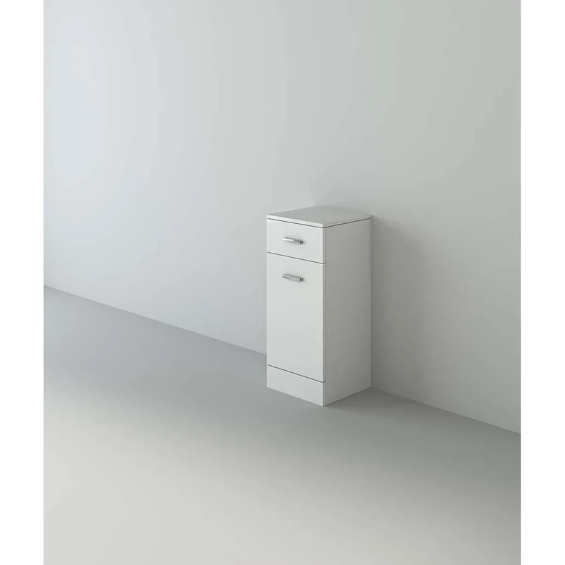 VeeBath NLSW330 Linx Free Standing Laundry Bathroom Cupboard Storage Furniture Cabinet Unit-350 x 330mm, High Gloss White, 350x330mm