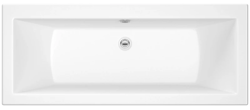 VeeBath Umbro Bathroom White Gloss Bath Double Ended Square Acrylic Bathtub with Adjustable Feet - 1800 x 800mm