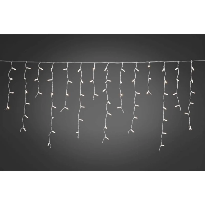 Konstsmide 4721-112 Maxi LED Compact System Extension: Icicle Light Curtain / for Outdoor Use (IP67) / 100 Warm White Diodes / White Soft Cable