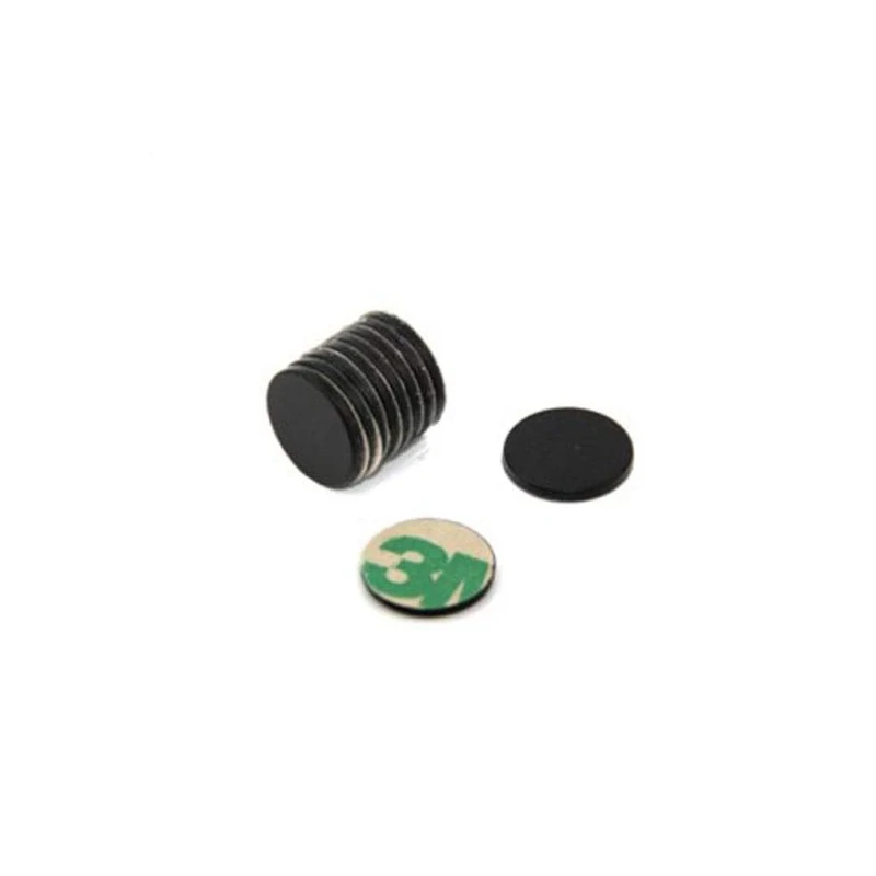 Adhesive N42 Black Epoxy Magnet for Arts, Crafts, Model Making, DIY, Hobbies, Office and Home - 15mm dia x 1mm - 1.1kg Pull - South - Pack of 100
