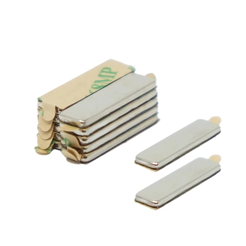 FIRST4MAGNETS F330NA-100 Adhesive 20 x 6 x 1.5mm Thick N42 Neodymium Magnet-1.6kg Pull (North) (Pack of 100)
