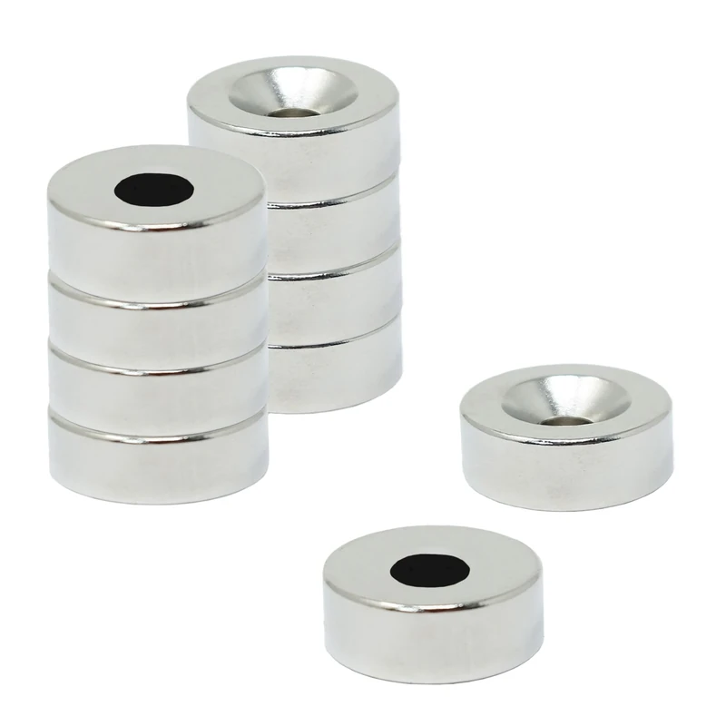 N42 Neodymium Countersunk Magnet for Arts, Crafts, Model Making, DIY, Hobbies, Office and Home - 12mm dia x 4mm thick x 4.2mm c/sink - 2.5kg Pull - North - Pack of 100