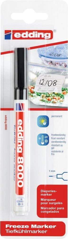 EDDING 8000 Freezer Marker Food Bag Marker - Permanent Frost Resistant Ink