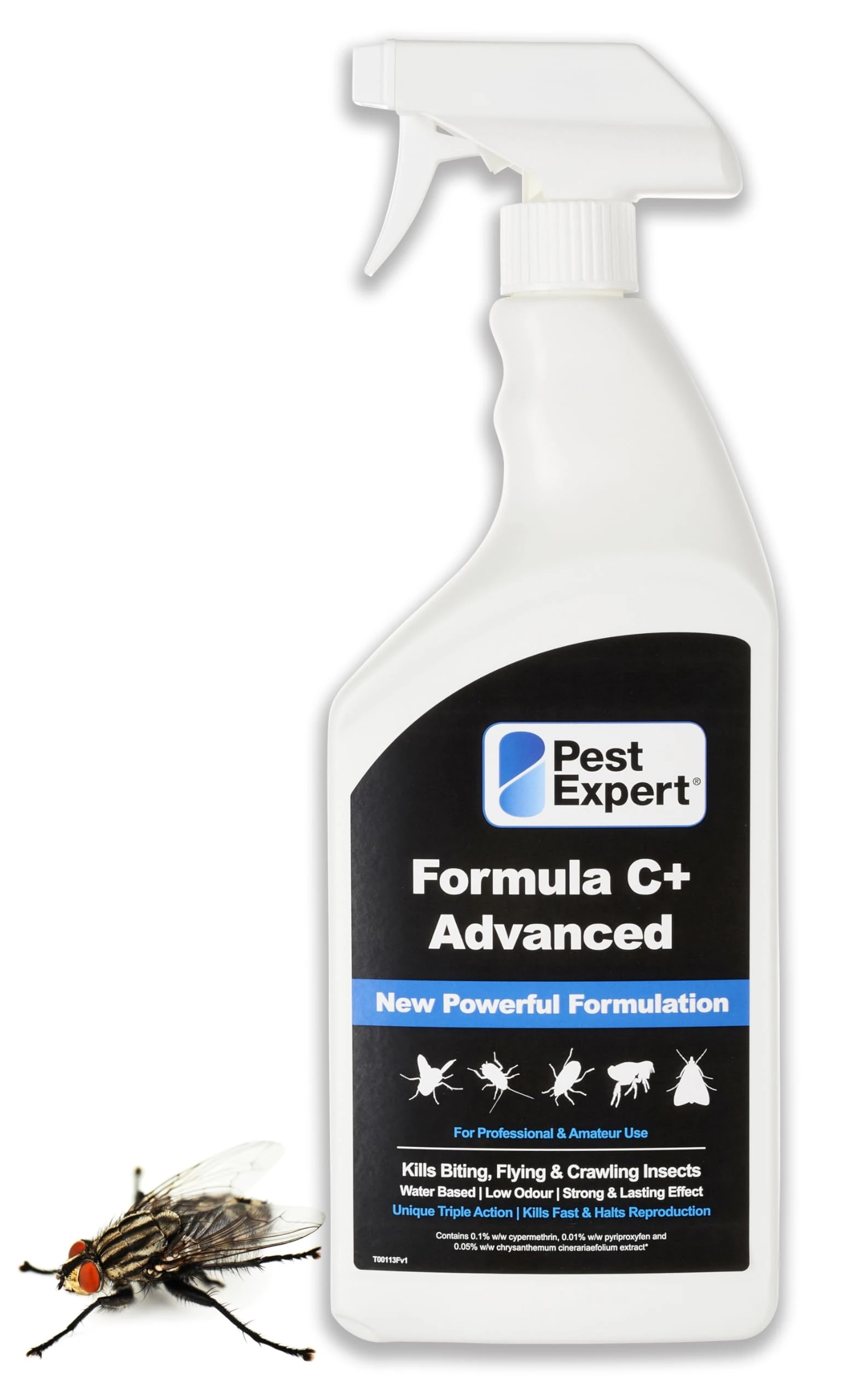 Pest Expert Cluster Fly Killer Spray Treatment 1Ltr - Formula 'C+' Advanced Maximum Strength Fly Spray, Fast-Acting & Long-Lasting Control, Professional Strength Approved for Amateur Use