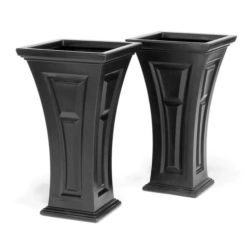 FCMP Outdoor Planter, Black, No Arrangement - Image 1