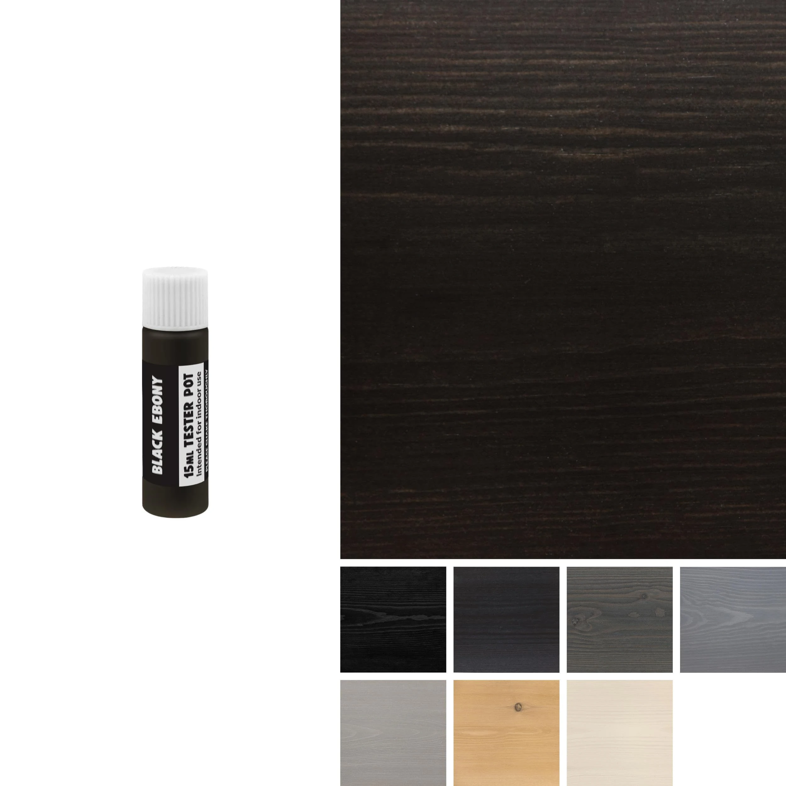 Littlefair's Wood Stain Water-Based - (Black Ebony) – Non-Toxic, Eco-Friendly & Quick Drying - Easy-to-Apply, Concentrated Formula for All Wood Types – 15ml Tester Pot