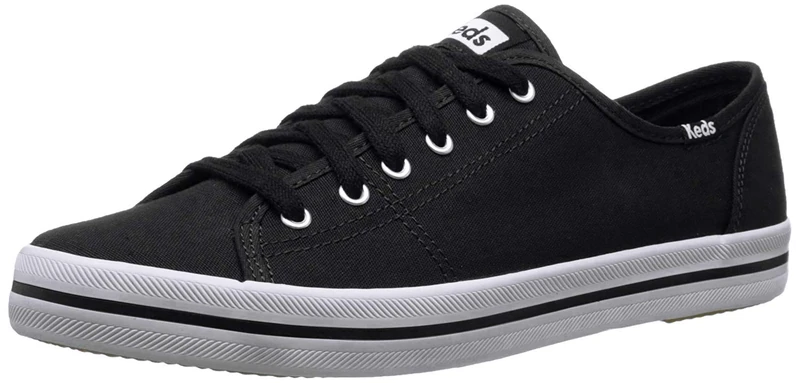 Keds Women's Kickstart Seasonal Solid Sneaker, Black, 7.5 UK