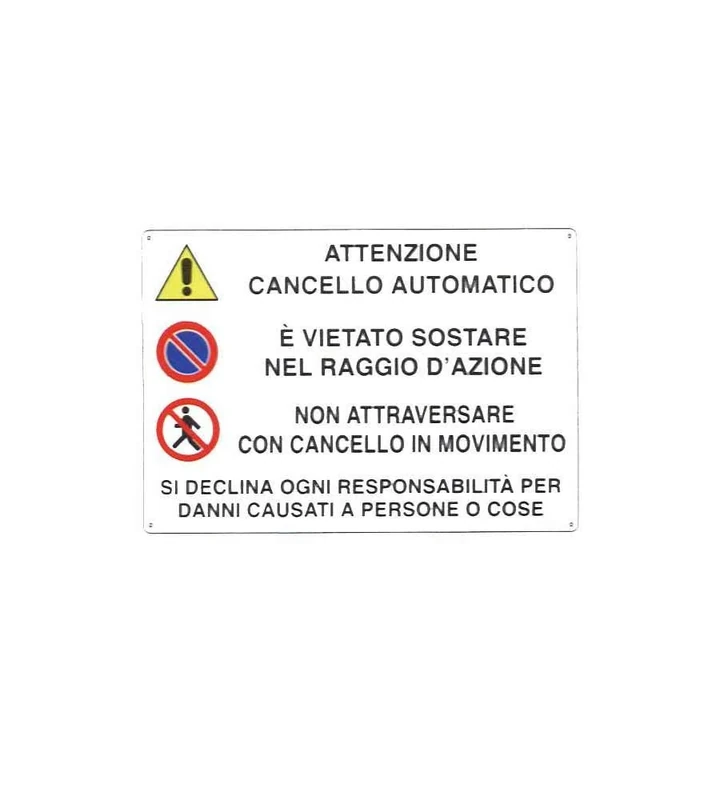 Sign Automatic Gate 30 x 20 Aluminium [targotimbri] - Image 1
