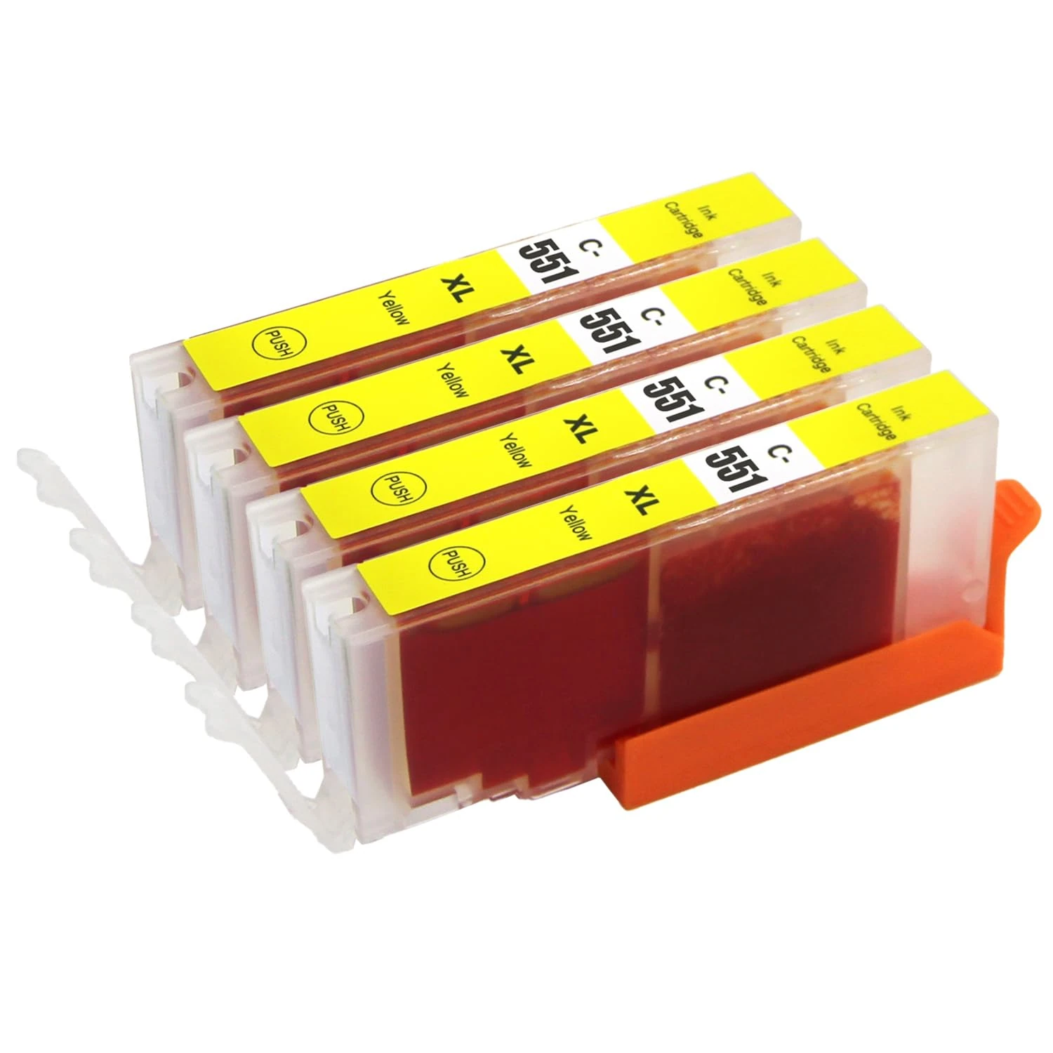 Go Inks C-551Y Ink Cartridge to replace Canon CLI-551Y for use with PIXMA Printers (Pack of 4), yellow,. High Capacity
