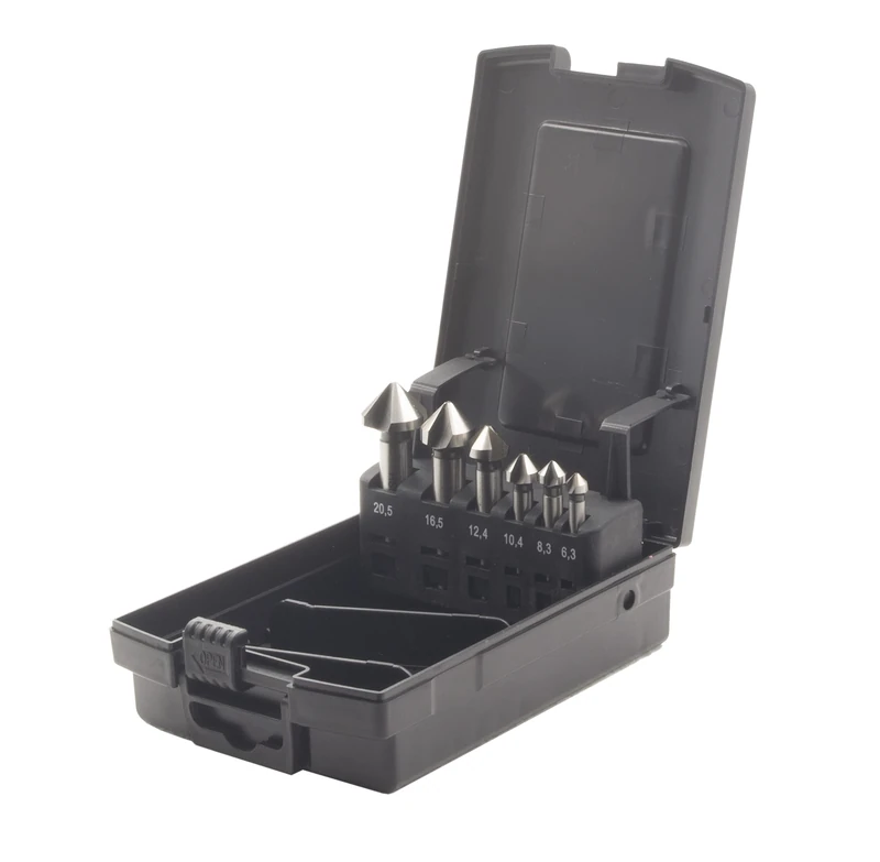 Krino 01270107 - HSS Countersink Set for Steel and Metal - 6 Pieces