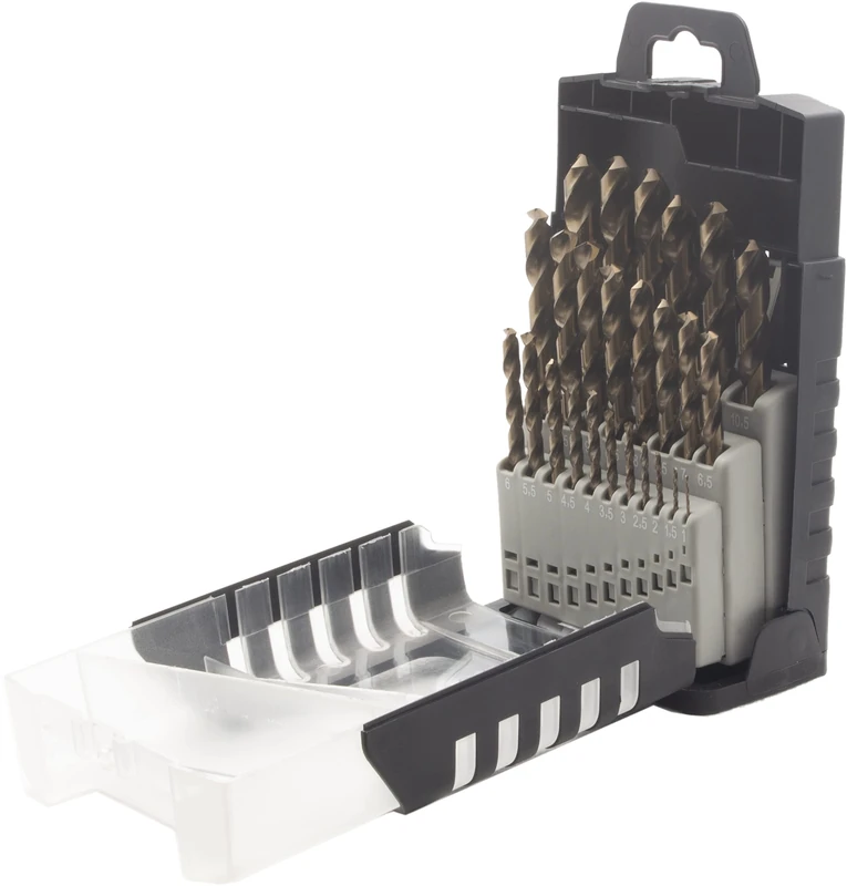 Krino 01155302 - HSS-CO Polished Bit Set for Stainless Steel - 25 Pieces