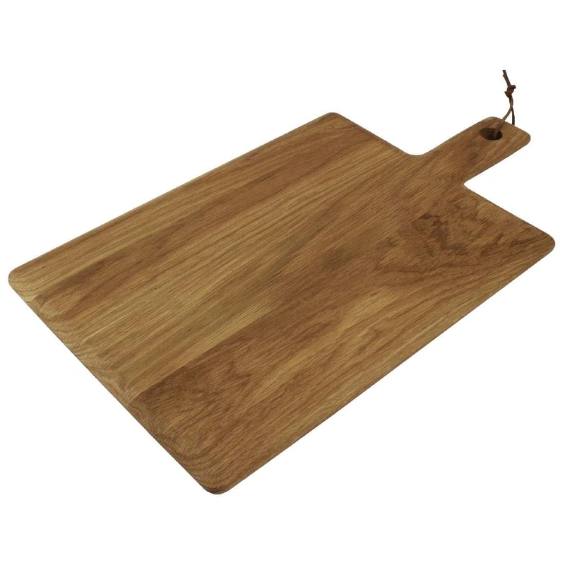 Olympia Oak Wood Board Large 1 Piece Construction with Handle - 450x260mm
