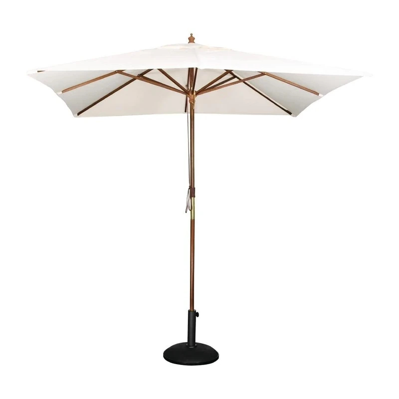 Bolero Square Pulley Parasol 2730X2500mm Wide Cream Wood for Better Experience