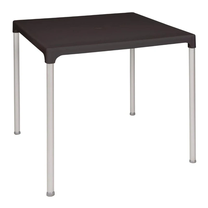 Bolero Square Table with Aluminium Legs 720X750X750mm Black Restaurant