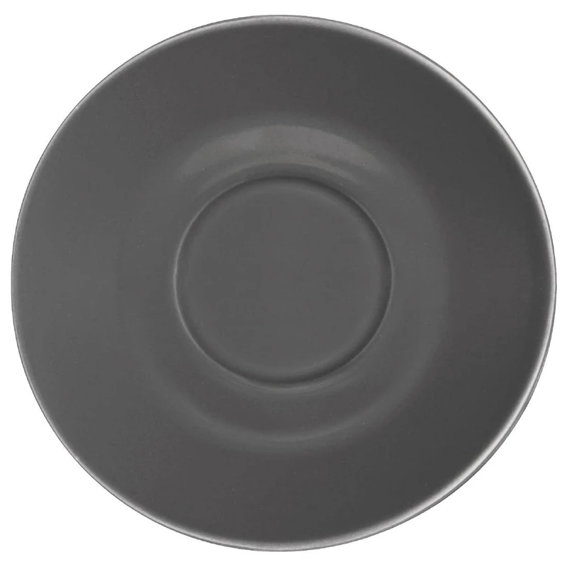 Olympia Cafe Saucers Charcoal Porcelain Coffee Plate Kitchen Restaurant 12pc