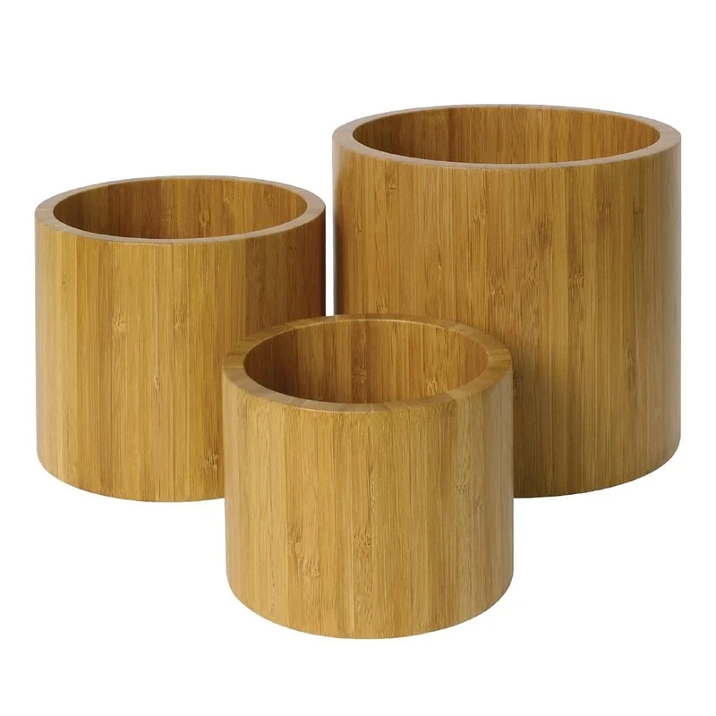 Olympia Bamboo Risers Set of 3 with New Useful Features for Better Experience