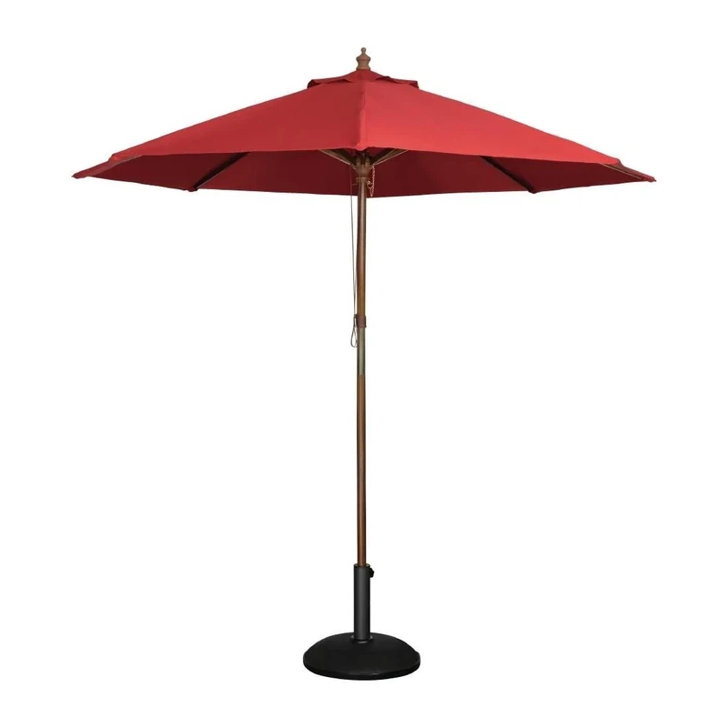 Bolero Round Parasol 252X3M Diameter Red Wood Outdoor Garden Home Hotel