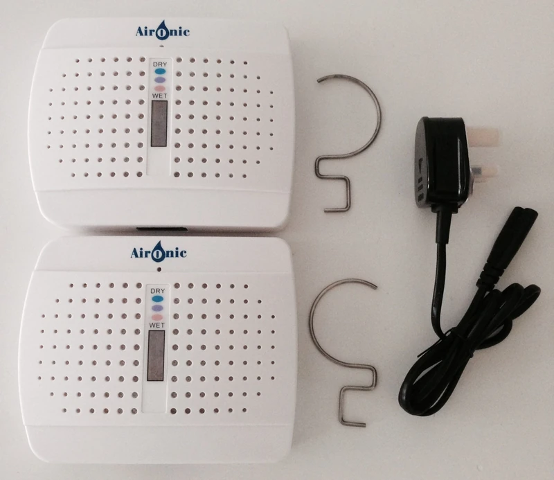 Aironic ® Rechargeable Mini Dehumidifier - Twin Pack - Absorbs Moisture Home, Caravan, cupboards, bathroom