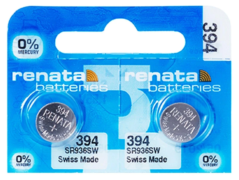 2 X Renata Mercury Free Swiss Made Silver 1.55V -SR936SW-394 Battery