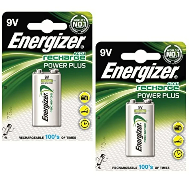 2 X Energizer Battery Rechargeable Advanced Size 9V NiMH 175mAh HR22.5V Ref 633003