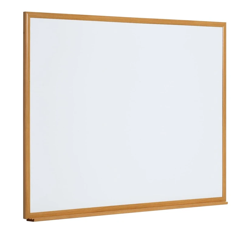 Bi-Office Earth Executive - Whiteboard, Dry Wipe Non Magnetic Board with Oak Effect Frame, 180 x 120 cm