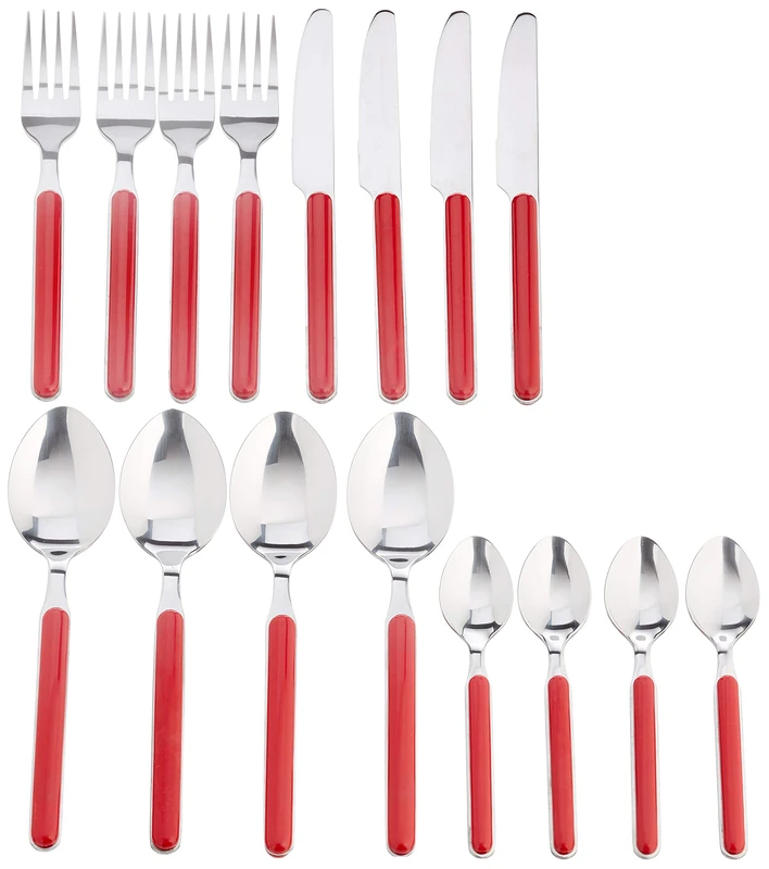 BRUNNER Delice 16 Piece Camping Cutlery Set, Red