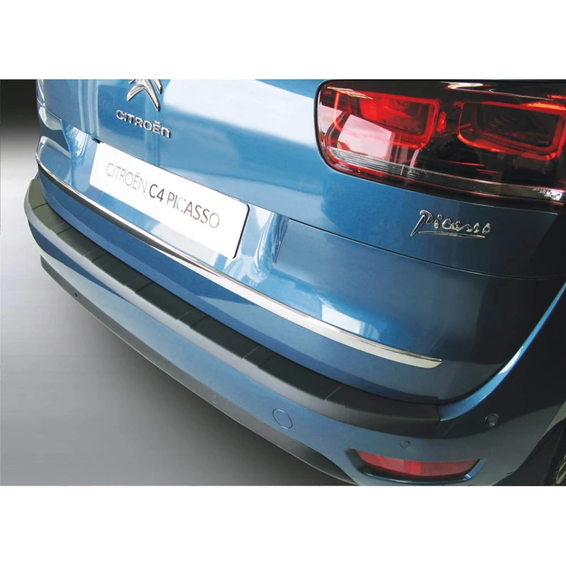 RGM ABS Rear bumper protector compatible with Citroën C4 Picasso 2013- & C4 Spacetourer 2018- 'Ribbed' Black - Image 1