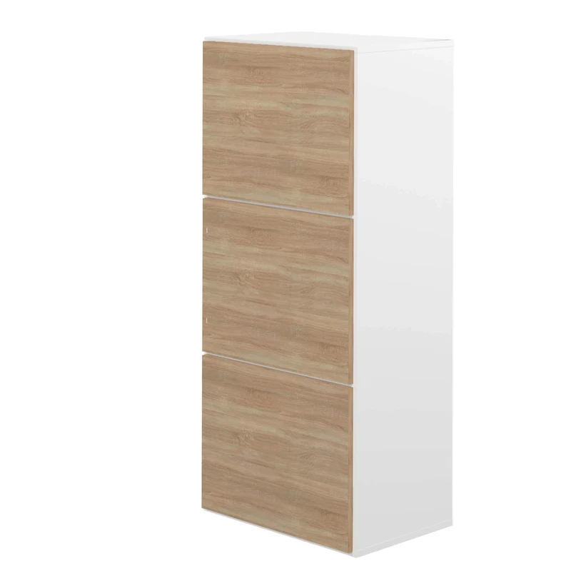 Symbiosis Storage Cabinet, Blanc/Chene Naturel, 50 x 33.1 x 118.7 cm (WxDxH)