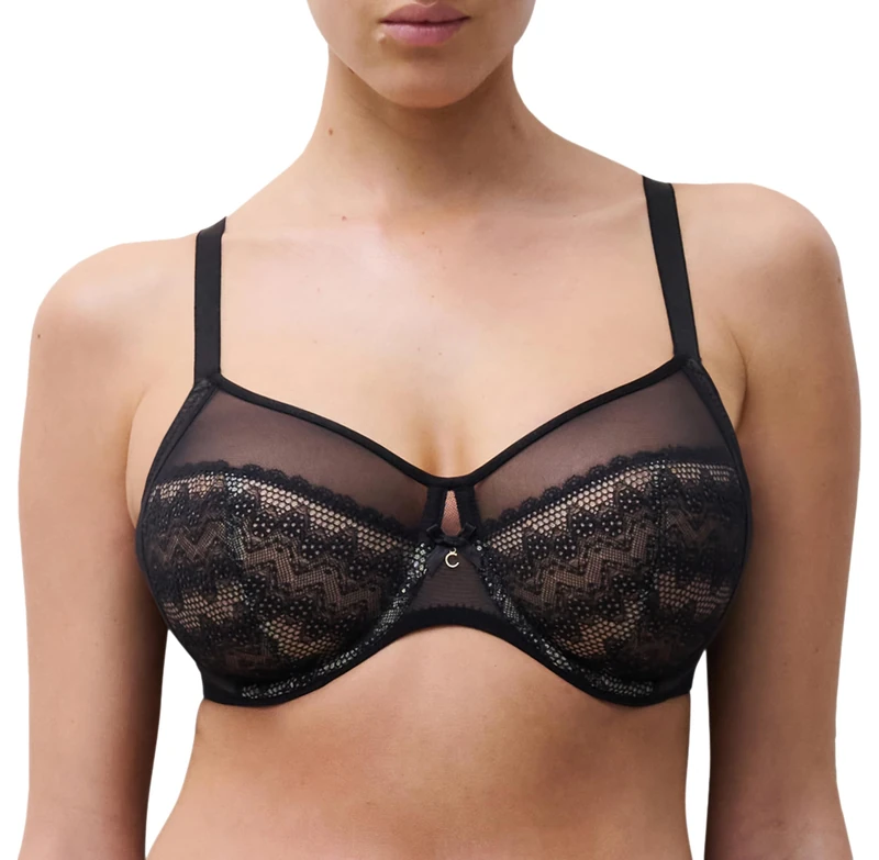 Chantelle Women's, Revele MOI, Very Covering Underwired Bra, Women's Lingerie, Black (Black 11), 36DD